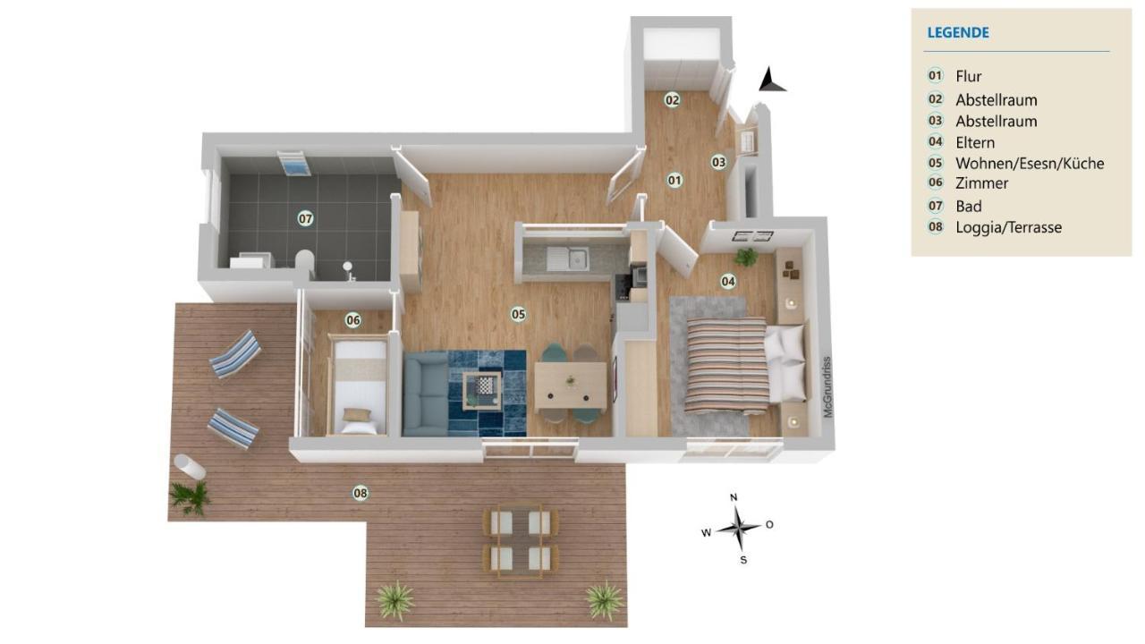 Seeblick Nordlicht, Exklusive Wohnung Mit Terrasse Wangerooge Eksteriør bilde